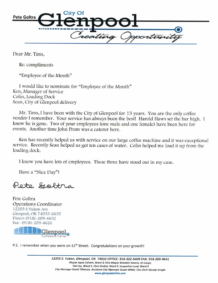 city of Glenpool testimony