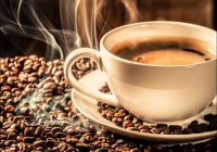 Coffee cup and beans