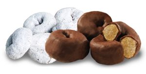 chocolate and powdered donuts