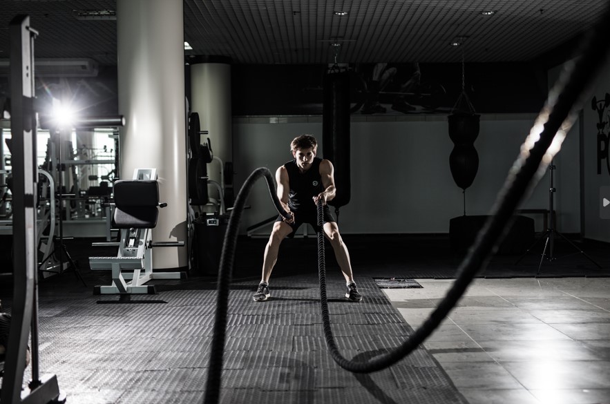 man working out in gym